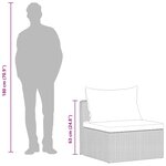 vidaXL Meuble de jardin 4 Pièces avec coussins Gris Résine tressée