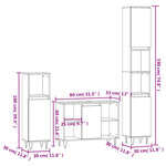 vidaXL Ensemble de meubles de salle de bain 3 Pièces Sonoma gris