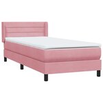 vidaXL Sommier à lattes de lit avec matelas rose 90x210 cm velours