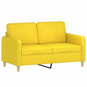 vidaXL Canapé à 2 places Jaune clair 120 cm Tissu