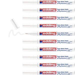 Marqueur Peinture Brillante 751 Blanc Pointe Moyenne 1-2 mm x 10 EDDING