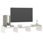 vidaXL Support de moniteur Blanc 60x24x10 5 cm Bois de pin solide