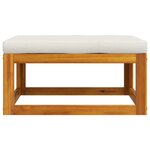 vidaXL Repose-pied avec coussin blanc crème Bois d'acacia massif