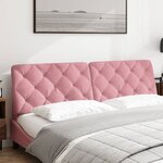 vidaXL Coussin de tête de lit rose 180 cm velours