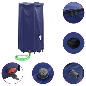 vidaXL Réservoir d'eau avec robinet pliable 250 L PVC