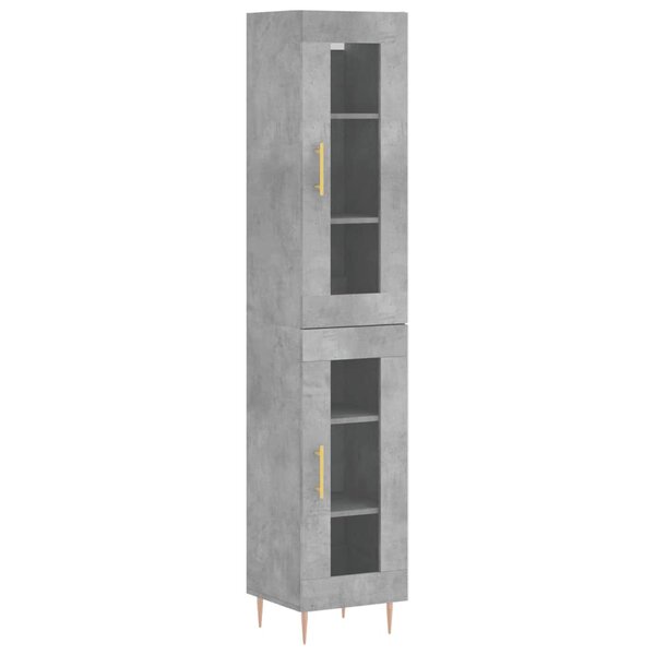vidaXL Buffet haut Gris béton 34 5x34x180 cm Bois d'ingénierie
