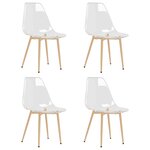 vidaXL Chaises à manger lot de 4 Transparent PET