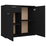 vidaXL Buffet noir 80x36x75 cm bois d'ingénierie