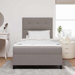 vidaXL Lit à ressorts avec matelas avec LED Taupe 120 x 200 cm tissu