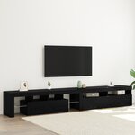 vidaXL Meubles TV 2 Pièces avec lumières LED en bois d'ingénierie chêne noir