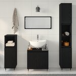 vidaXL Ensemble de meubles de salle de bain 3 pièces chêne noir bois d'ingénierie