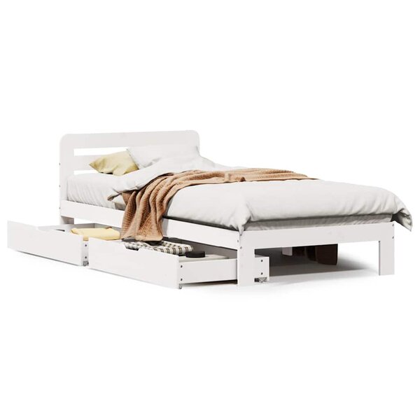 vidaXL Cadre de lit sans matelas blanc 90x200 cm bois de pin massif