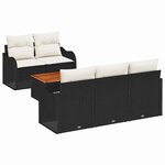 vidaXL Ensemble de canapé de jardin 6 Pièces Noir  Crème 55 x 55 x 37 cm