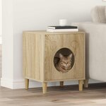 vidaXL Maison pour chat Sonoma 42 5 x 40 x 53 cm Bois d'ingénierie