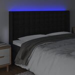 vidaXL Tête de lit à LED Noir 147x16x118/128 cm Similicuir