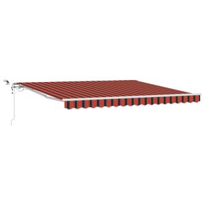 vidaXL Auvent rétractable automatique avec LED Orange et Marron 400x350 cm