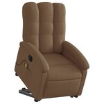 vidaXL Fauteuil inclinable de massage électrique Marron Tissu