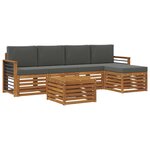 vidaXL Ensemble de canapés d'extérieur 6 Pièces Naturel et Anthracite