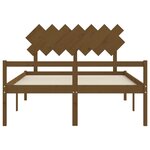 vidaXL Lit pour personne âgée et tête de lit très grand bois massif
