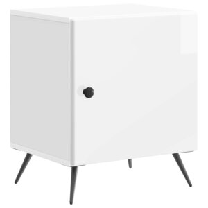 vidaXL Cabinet de chevet Blanc brillant 43 x 34 5 x 50 cm