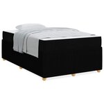 vidaXL Cadre de lit avec matelas avec matelas Noir 120 x 190 cm tissu