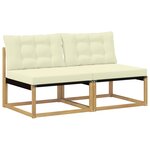 vidaXL Sofa de milieu extérieur Bois d'acacia massif et Textilène