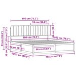 vidaXL Cadre de lit avec tête de lit rembourrée Gris foncé