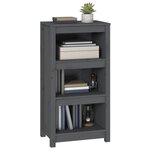 vidaXL Bibliothèque Gris 50x35x97 cm Bois de pin massif
