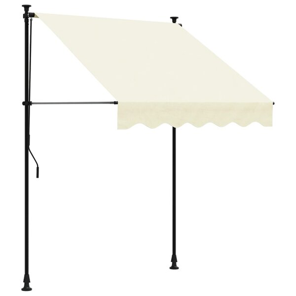 vidaXL Auvent rétractable crème 150x150 m tissu et acier