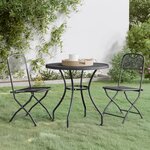 vidaXL Ensemble à manger de jardin 3 Pièces Maille Métal Anthracite