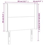 vidaXL Tête de lit à LED Bleu foncé 83x16x118/128 cm Velours