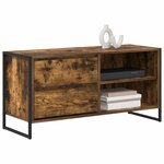 vidaXL Meuble TV Chêne Fumé 100 x 36 x 49 5 cm Bois d'ingénierie