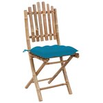 vidaXL Chaises pliables de jardin lot de 2 avec coussins Bambou