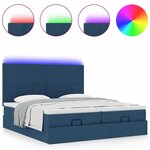 VidaXL Cadre de lit ottoman avec matelas bleu 160x200 cm tissu