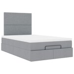vidaXL Cadre de lit ottoman avec matelas gris clair 120x190 cm tissu