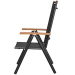 vidaXL Chaises de jardin pliables lot de 4 aluminium et textilène noir