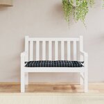 vidaXL Coussin de banc de jardin carreaux noir 100x50x7cm tissu oxford