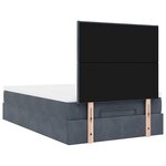 vidaXL Cadre de lit ottoman avec matelas gris foncé 120x190 cm velours