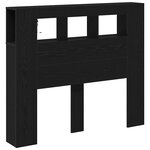 vidaXL Tête de lit LED avec étagère Chêne noir 120 x 18.5 x 103.5 cm
