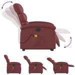 vidaXL Fauteuil inclinable de massage électrique rouge bordeaux