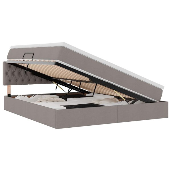 vidaXL Lit avec rangement et matelas Taupe 160 x 200 cm Velours