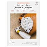 Coffret macramé - 2 porte-clés plume & pompon