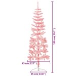 vidaXL Demi sapin de Noël artificiel mince avec support Rose 150 cm