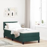 Lit coffre vidaXL avec matelas vert foncé 80x200 cm en velours