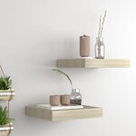 vidaXL Étagères murales flottantes 2 Pièces chêne 23x23 5x3 8 cm MDF