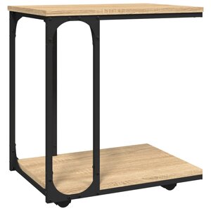vidaXL Table d'appoint à roues Chêne sonoma 50x35x55 5 cm