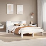 vidaXL Lit bibliothèque sans matelas blanc 160x200 cm bois pin massif