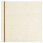 vidaXL Écran de balcon Crème 120x400 cm PEHD