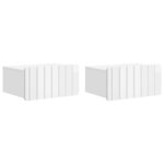 vidaXL Cabinet de chevet mural 2 Pièces Blanc brillant 49 x 34 5 x 24 cm