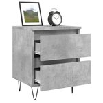 vidaXL Table de chevet gris béton 40x35x50 cm bois d’ingénierie